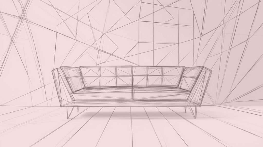 Furniture sketch of sofa
