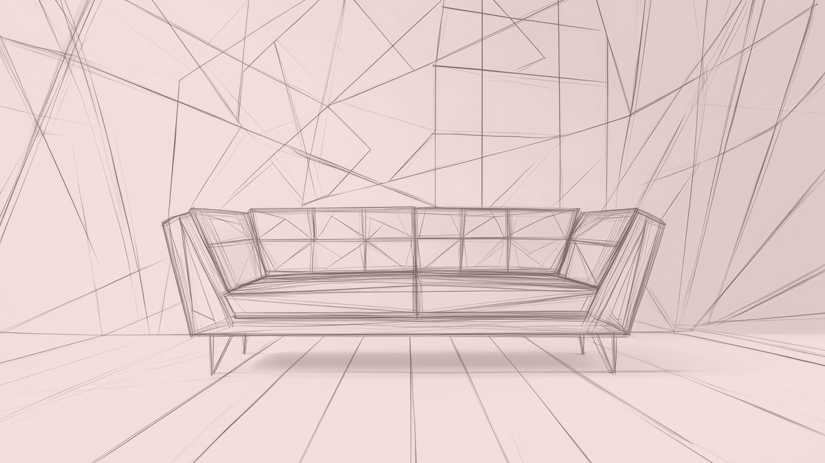 Furniture sketch of sofa