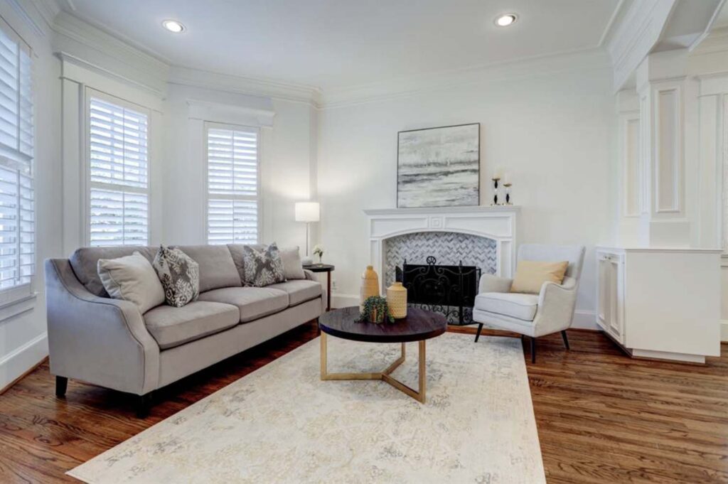 Mint Julip Parlor Living Room Fireplace Renovation Before Sheffield House Design Houston Texas