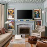 Mint Julip Parlor Living Room Fireplace Renovation Sheffield House Design Houston Texas